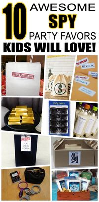 Great spy party favors kids will love. Fun and cool spy birthday party favor ideas for children. Easy goody bags, treat bags, gifts and more for boys and girls. Get the best spy birthday party favors any child would love to take home. Loot bags, loot boxes, goodie bags, candy and more for spy party celebrations.