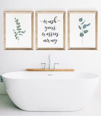 Bathroom Wall Decor | Set of 3 Wall Art | Farmhouse Wall Art | Home Printable | Printable Wall Art |