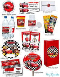 Disney Cars Favors & Labels - You Pick!-Made 2 match party favors and labels for Disney Cars 2