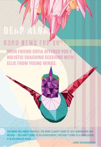 A holistic coaching company needed a voucher so that an associate could distribute it to her clients. The voucher was to be submitted digitally via email, so I came up with a modern, yet organic approach. A lot of neutral and warm and cool colors to combine the feeling of possibility and calmness simultaneously, along with a strong image of a hummingbird reach for its goal. All created in illustrator. #marketingdesign #graphicdesign #promodesign #illustration #polygonalillustrations #design