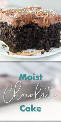 This simple sweet treat will become one of your favorites! Not only does this Super Moist Chocolate Cake melt in your mouth, but it is also topped with chocolate cream cheese frosting. Nothing beats homemade! Save this easy dessert recipe!