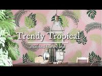 How To Stencil a Trendy Tropical Feature Wall As Seen On Pinterest - YouTube