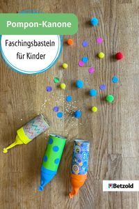 Die Pompon-Kanone ist schnell gebastelt und macht einfach gute Laune. Übrigens nicht nur bei Kindern 😊 Ideal auch für Fasching oder den Kindergeburtstag. Zur Anleitung >