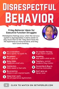 Parents and teachers, I got an email from a concerned mom. The child's teacher is reporting defiant and disrespectful behavior in the classroom. Here, I give 11 key behavior ideas for executive function struggles. #SethPerler #ExecutiveFunction #neurodiverse #adhd #add #autism #2e #student #child #behavior #disrepectful #learn #education #school #parenting #teacher