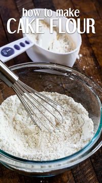 Learn how to make a Cake Flour Substitute at home! This easy recipe uses all purpose flour and cornstarch to make a DIY cake flour for baking!
