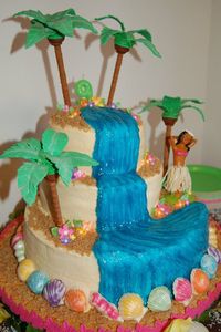 Haiwaiian Luau Birthday Cake