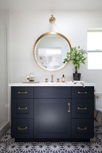 Image result for benjamin moore hale navy bathroom vanity