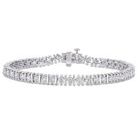 Round Cut Created Moissanite Tennis Bracelet In Sterling Silver & 10k/14k Solid Gold (White,Rose,Yellow) Gift For Women using Birthday Gifts