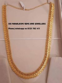47 gms Nakshi work plain Gold kasu haaram visit us or call on for full variety at wholesale prices 8125782411 Sri Mahalaxmi Gems and Jewellers Secunderabad