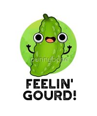 Feeling Gourd Funny Feeling Good Veggie Pun features a cute gourd who's feeling good. Perfect pun gift for family and friends who love cute veggie gourd puns.