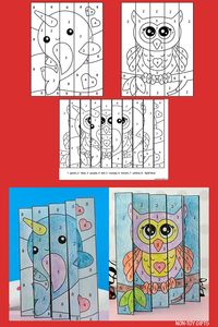 Use the free Valentine's Day agamograph template to make a fun animal Valentine craft with kids. It features an owl and a narwhal. #valentinecoloringpage #valentineanimalcraft #valentinesdaycraftsforkids #valentinecraftforkids