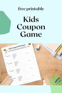 Here is a fun free printable for your family to help teach kids about money and saving. This kids coupon game is a fun activity for children.