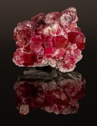 39.12 carat Cluster Specimen Fissured Red Beryl on Rhyolite The Red Emerald