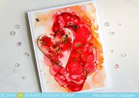 Adore Heart by kiagc - at Splitcoaststampers - 1/26/19. (Pin#1: Inking/ Alcohol...Ink + Foil. Pin+: Valentines: Hearts...).