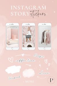 Instagram story stickers for your Instagram Stories. Creative Instagram branding ideas and social media graphics. Add an Instagram sticker to your story. Cute fun stickers by Blog Pixie.