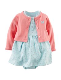 Carter's® 2-pc. Floral Print Dress & Coral Cardigan Set – Baby 3-12 Mos. | Stage Stores