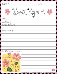 Free Printable Book Report Form Sheets for Teachers and Parents