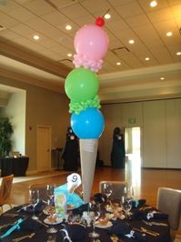 Ice cream balloon centerpiece! Great ideas for ice cream theme! LOVING THIS!!!