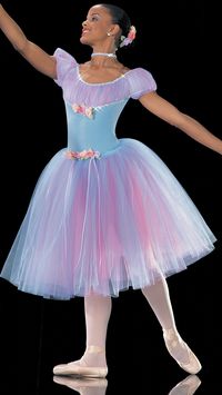 Leotard: Sky blue stretch velvet with sky blue, lavender, and pink tulle ; Trim: Assorted flowers, sequin braid, and clear adjustable straps ; Long Skirt: (Removable) Sky blue, lavender, and pink tulle ; Ribbon Headpiece And Choker Included ; #ballet #dancecostumes #dance #dancecompetition #artstonethecompetitor #balletdance