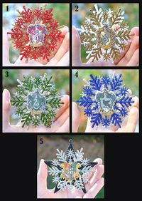 Hogwarts House Crests Christmas Ornaments - Harry Potter - Gryffindor, Hufflepuff, Slytherin, Ravenclaw, Hogwarts School