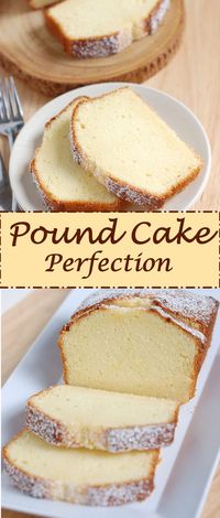 After months of research and testing I created Pound Cake Perfection. This is the ultimate old-fashioned, buttery pound cake that melts-in-your mouth. #best #buttery #easy #light #tender #soft #scratch