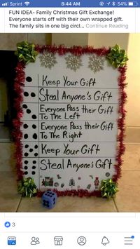 Family Christmas gift exchange games.