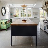 Large kitchen island in new Westbury Orangey