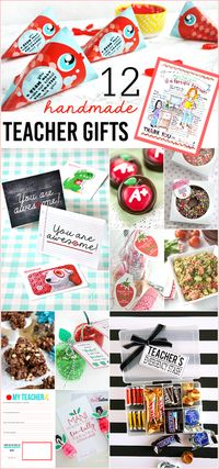 Cute collection of 12 awesome Handmade Teacher Gifts!