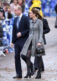 LEICESTER, ENGLAND - NOVEMBER 28: Prince William, Duke of Cambridge and Catherine, Duchess of Cambridge arrive at Leicester City Football Club to pay tribute to those who were tragically killed in the helicopter crash at the King Power Stadium on November 28, 2018 in Leicester, United Kingdom. (Photo by Karwai Tang/WireImage)