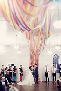 Bright streamer ceiling. WOW!