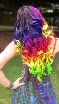 rainbow hair extensions