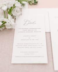Large enclosures are the perfect addition to your invitation suite, if you’re looking to include accommodation or transportation information in your invitation suite. You can also include other details, like rehearsal details or your wedding website to make things easy for your guests! Photo credit: @svetlanasauerweddings