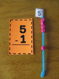 Flashcard Math Facts with Pipe Cleaner Beads