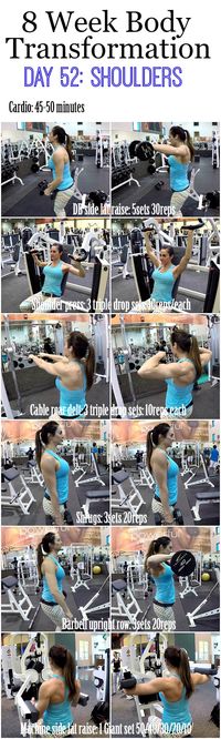 It’s Week 8, and today is Day 52 and we are going to smash our SHOULDERS. Make sure you follow along because we will be doing a few different set and rep counts today. We are going to push through 6 shoulders exercises today and lots of reps. We have 30 reps, 20 reps, some...Read More »