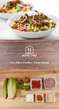 In the hierarchy of salads, the taco salad reigns supreme. But this is no ordinary taco salad - no droopy lettuce and overly salty taco meat here, folks. This is a fresh, healthy, holy-moly-there's-so-much-flavor-here taco salad. Piled high with perfectly spiced, lean ground turkey, sour cream, corn, and all the fixins, this is a salad for the hungriest among us.