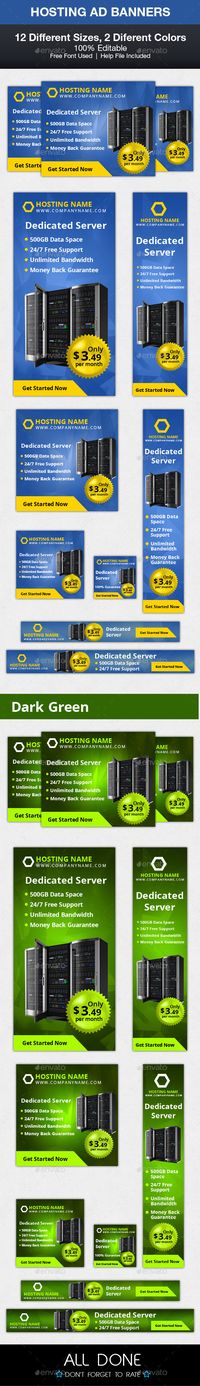 Hosting Ad Banners Template PSD | Buy and Download: http://graphicriver.net/item/hosting-ad-banners/9961258?ref=ksioks