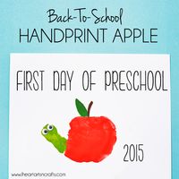 Handprint Apple and Footprint Bus Back To School Keepsakes - I Heart Arts n Crafts