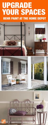 Whether you’re looking for your bedroom, entryway or exterior, Smokestack from BEHR paint should be on your color list. This neutral shade can transition from room to room and match any style of decor. Click to shop at HomeDepot.com.