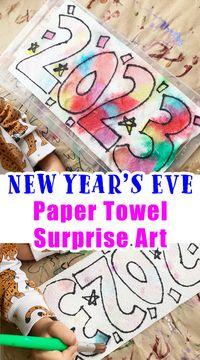 New Year's Eve Paper Towel Surprise Art - Happy Toddler Playtime