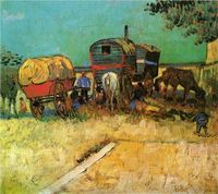 Encampment of Gypsies with Caravans - Vincent van Gogh