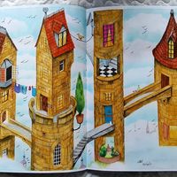 Rhona Briggs on Instagram: “From Colin Thompson's Colouring Book done with Neocolour II, Gel Pens and soft pastels #colinthompsonscoloringbook #neocolorII #soft…”