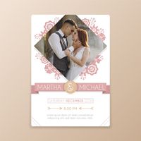 Wedding invitation picture template Free... | Free Vector #Freepik #freevector #freewedding #freeinvitation #freelove #freetemplate