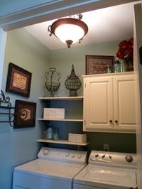 small laundry room idea More