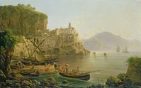 Ansicht in Richtung zu Atrani auf dem Amalfi, 1817 von Joseph Rebell