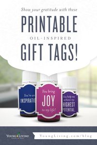 Head over to the blog to download customizable essential oil themed gift tags.