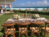 Celebrate your special day with a wonderful ocean view reception at Paradiso in Cancun #destinationwedding #destinationweddingideas #beachwedding