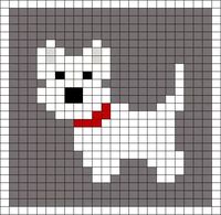 Little Scottie dog pattern chart, great for making crochet corner to corner C2C blanket, or afgan. This could be used as a Graphgan pattern