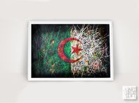Flag of Algeria. Hand painted patriotic artwork.