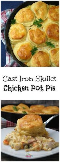 Cast Iron Skillet Chicken Pot Pie Recipe is perfect for National Pot Pie Day! There's nothing more comforting than some good old fashioned comfort food.