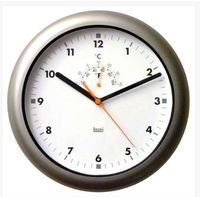 10.50" Aqua-master Indoor / Outdoor Wall Clock with Thermometer